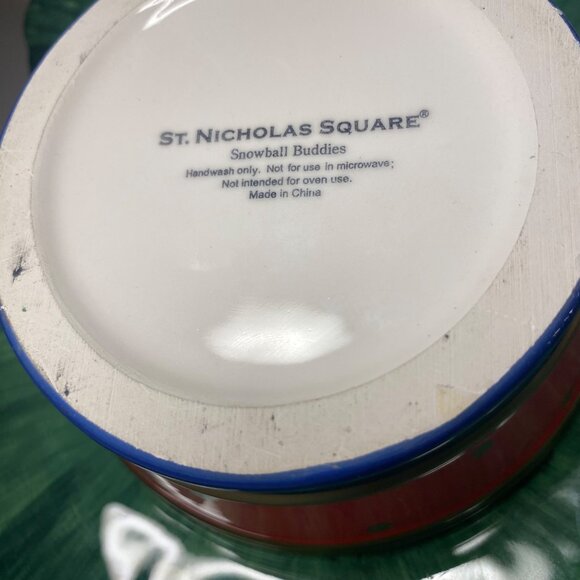St. Nicholas Square Snowball Buddies Ceramic Christmas Tree Cookie Jar With Lid - Picture 11 of 13